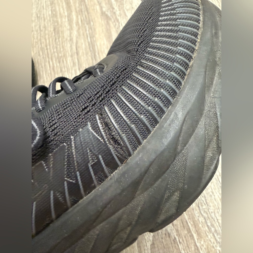 Hoka One One Bondi 7 Wide Women's 9.5 D(wide) Black Running Sneakers Shoes - Picture 9 of 13
